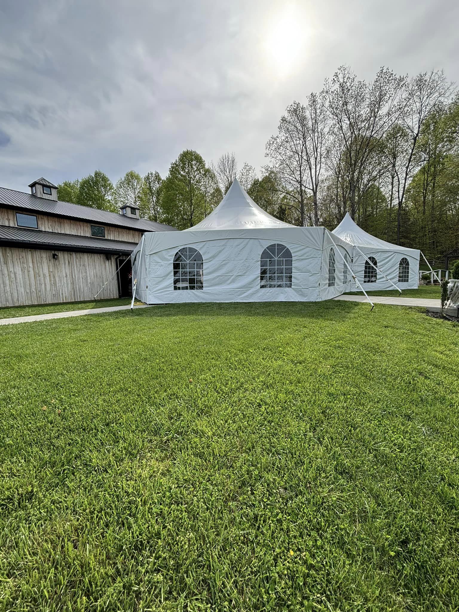 40' hexagon high peak tent rental