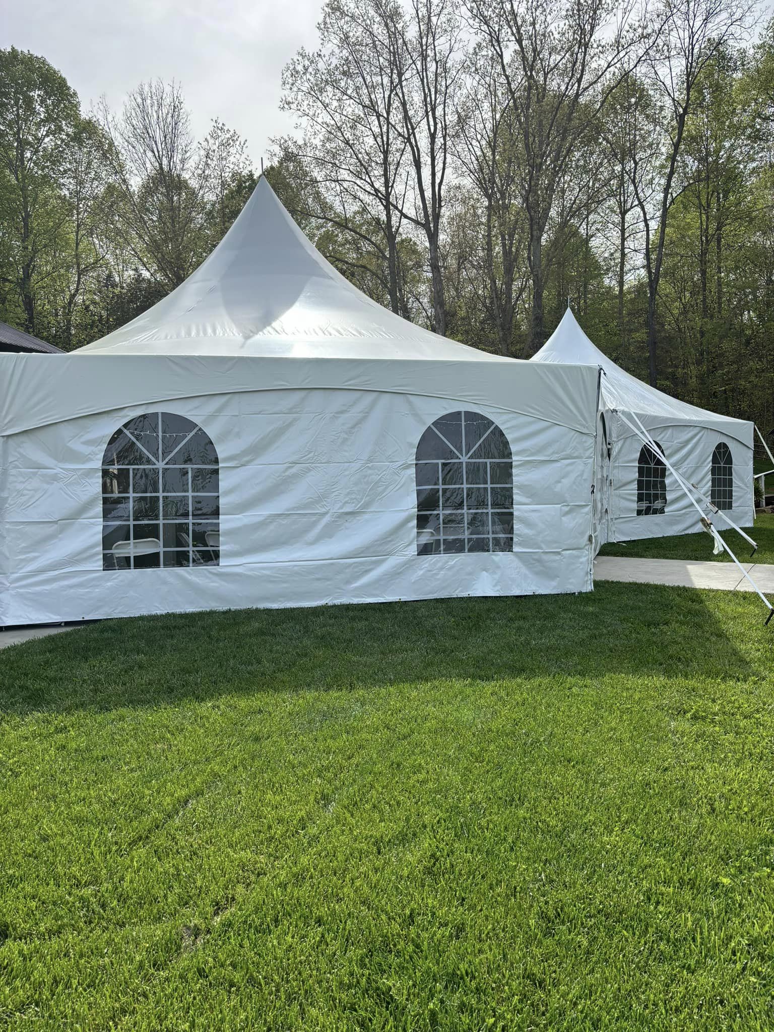 40' hexagon high peak tent rental